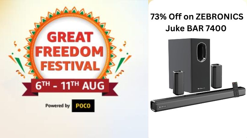 Read more about the article Amazon Great Freedom Sale: Get 73% Off on ZEBRONICS Juke BAR 7400 PRO soundbar